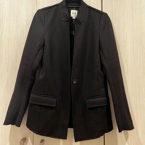 MEN'S SALE GAP Wool Blazer Black Stand Collar Raw Edge Men's XS